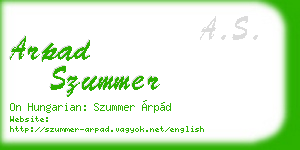 arpad szummer business card